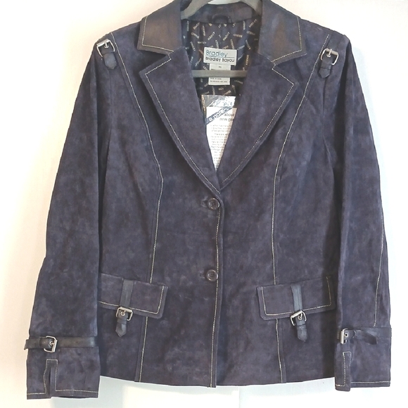 Bradley Bayou "Vintage" Purple Suede Leather Jacket in Size XS (NWT) - Picture 1 of 9